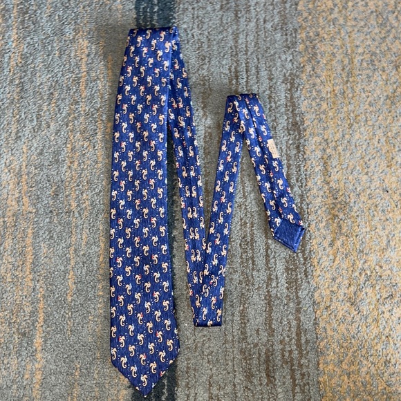 Vintage Hermes Silk Necktie "Seahorse Jockeys" - Picture 1 of 5